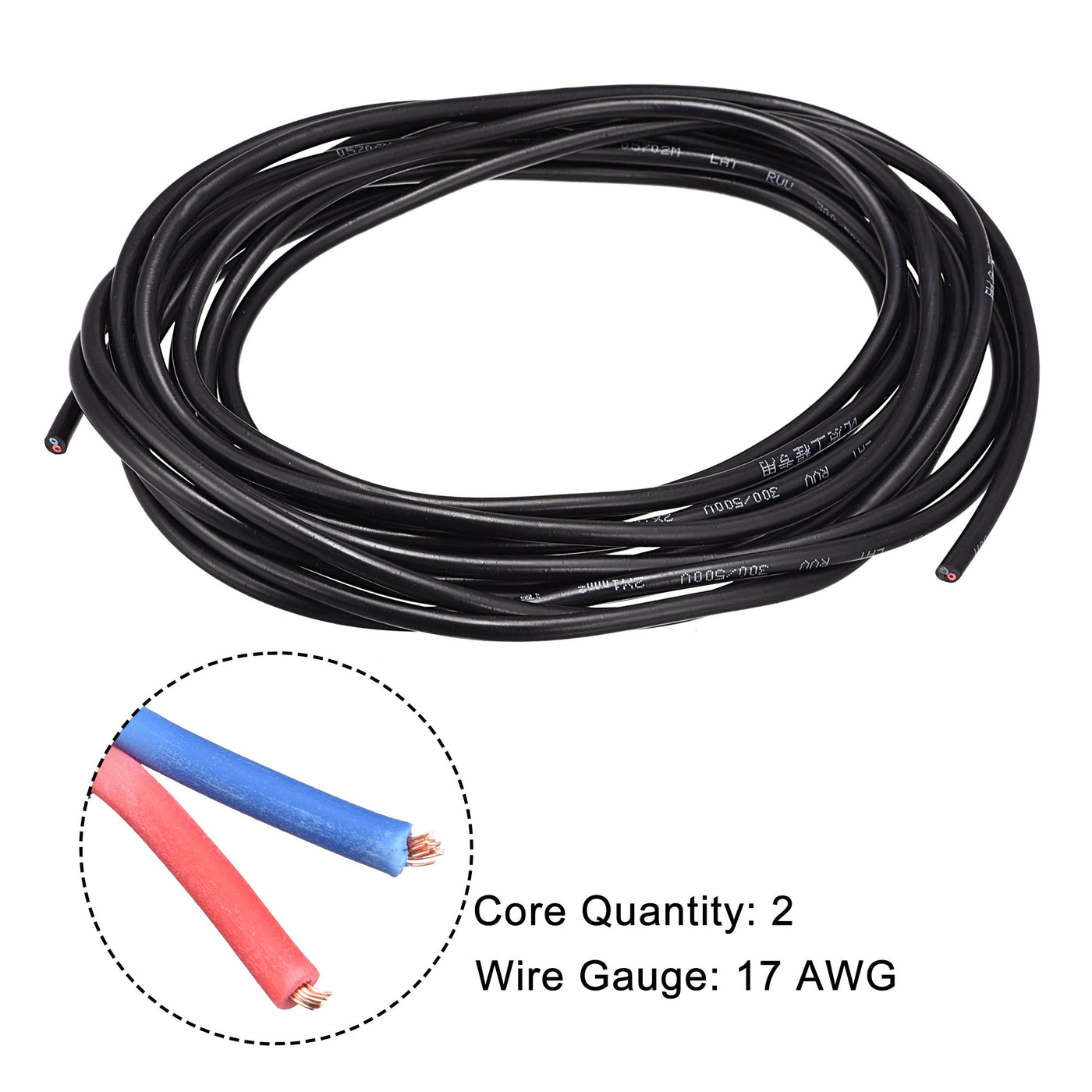 Harfington Extension Wire Power Cable Copper Conductor Core