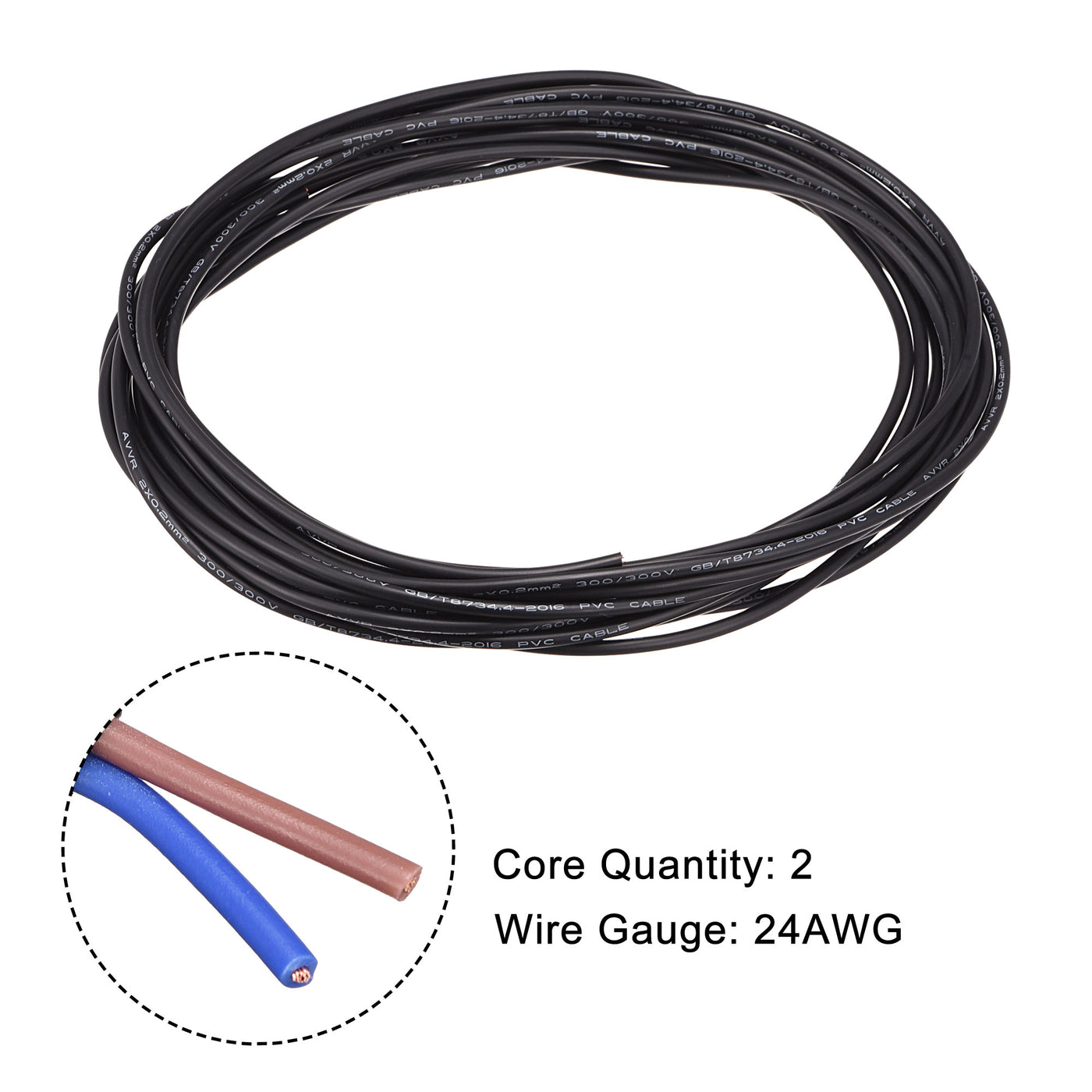 Harfington Extension Wire Power Cable Copper Conductor Core