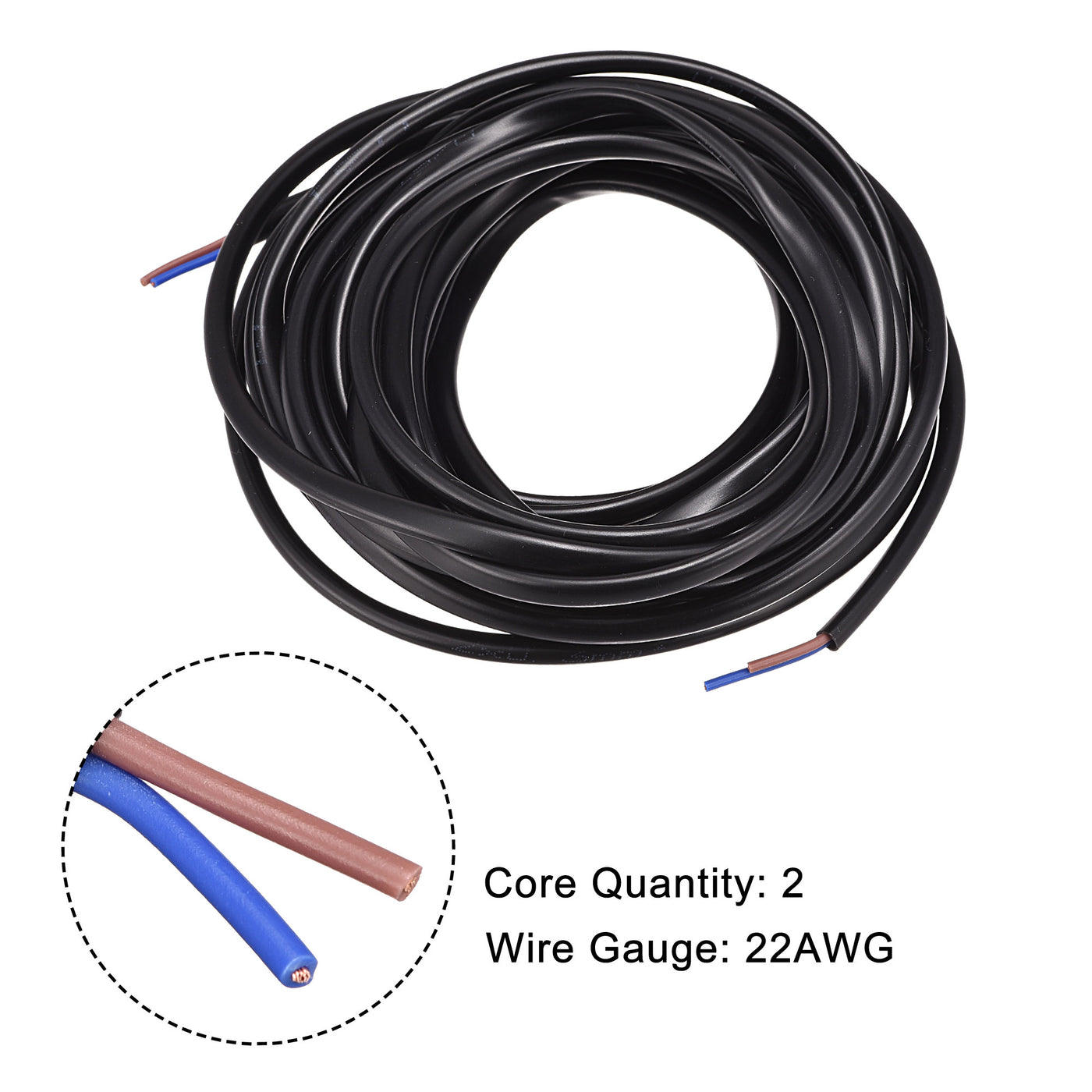 Harfington Extension Wire Power Cable Copper Conductor Core