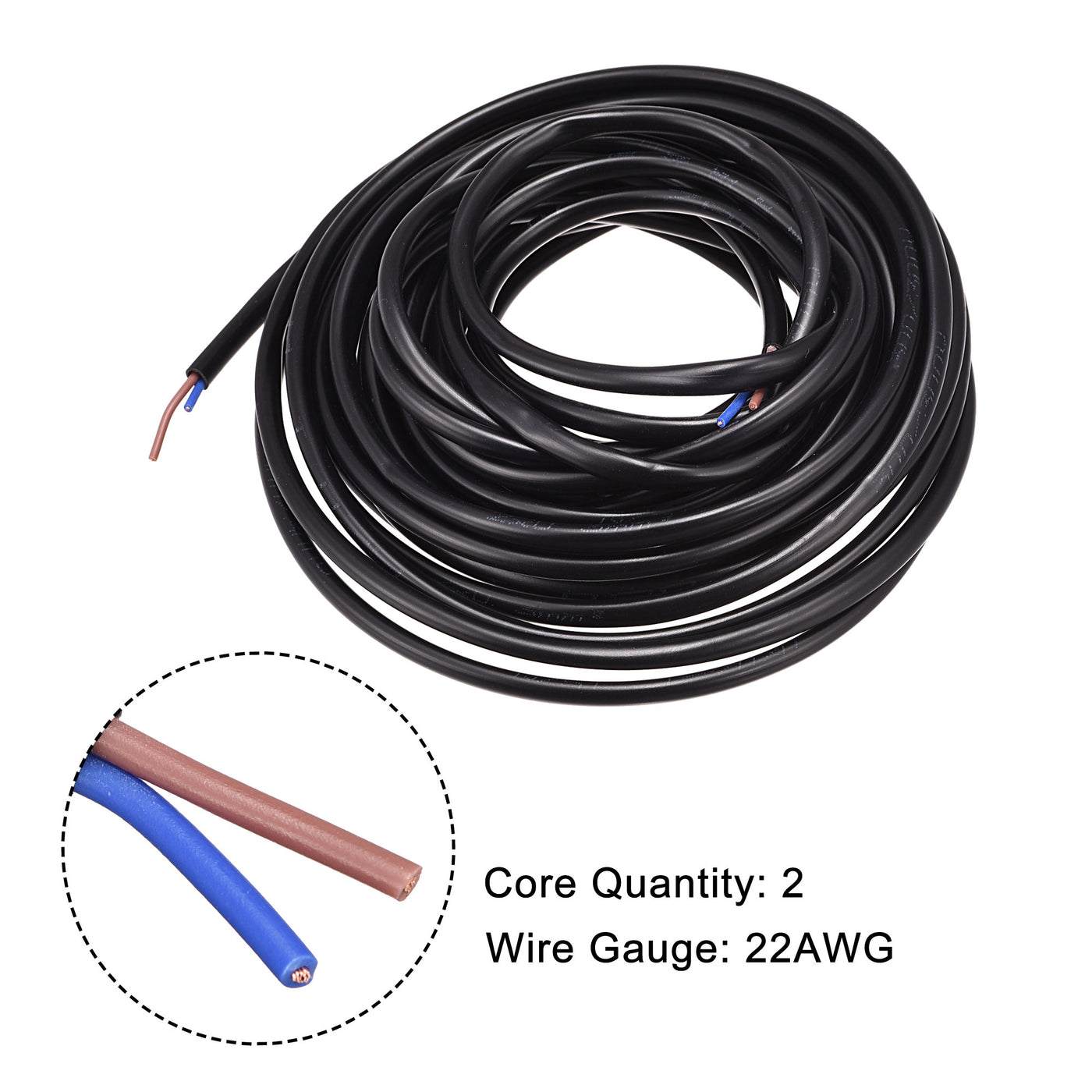 Harfington Extension Wire Power Cable Copper Conductor Core