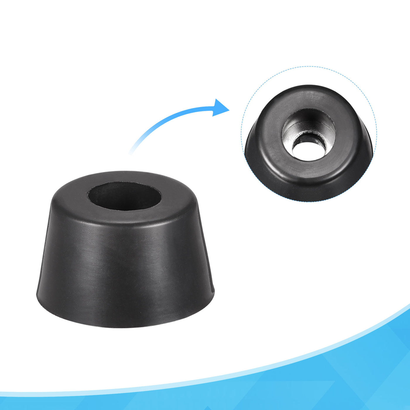 uxcell Uxcell 16mm W x 10mm H Rubber Bumper Feet, Stainless Steel Screws and Washer 24pcs