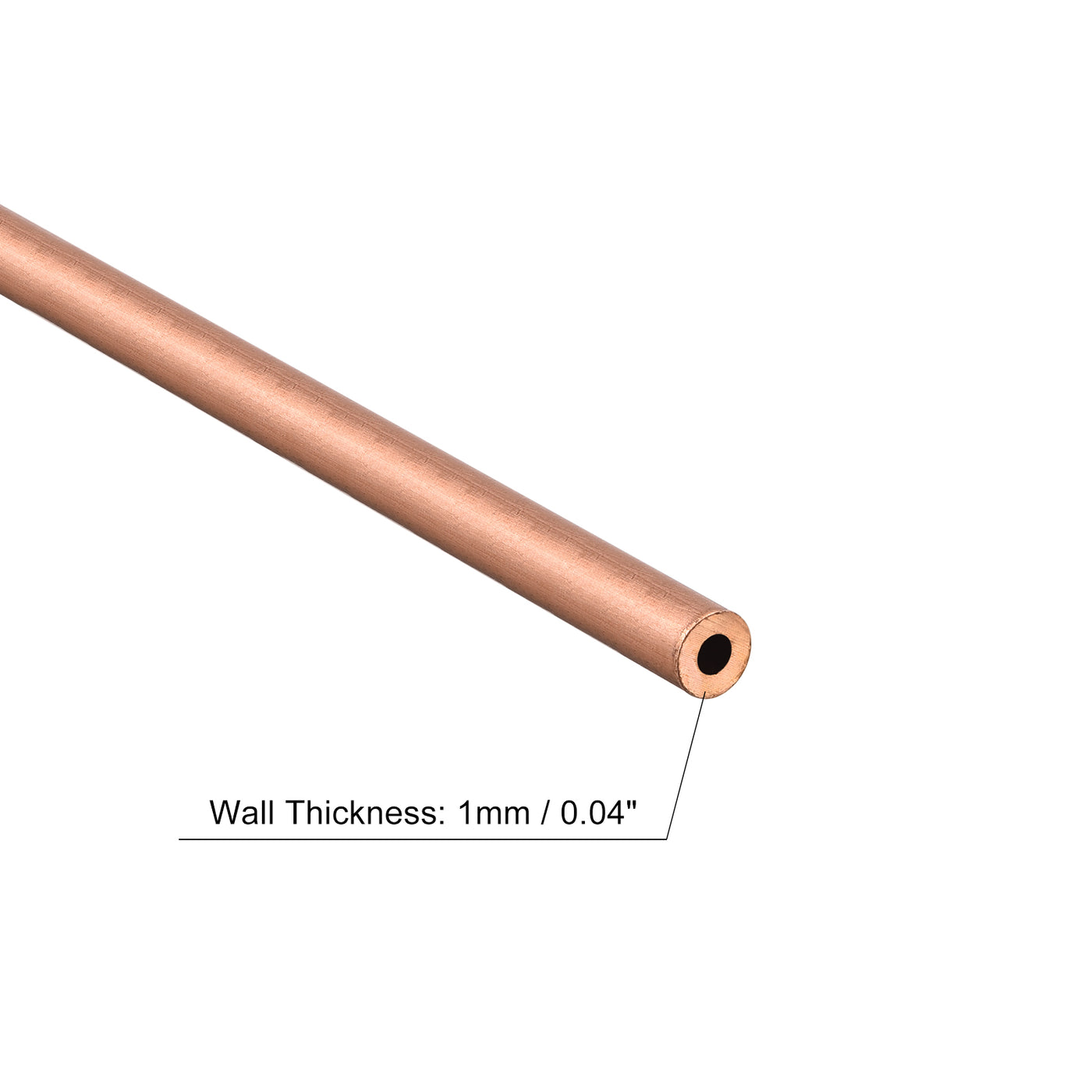uxcell Uxcell Copper Round Tube 3.5mm OD 1mm Wall Thickness 300mm Length Pipe Tubing