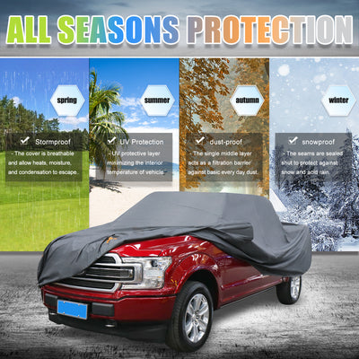 Harfington Pickup Truck Car Cover for Ford F350 Extended Cab Short Bed Pickup 4 Door 0107 Outdoor Waterproof Sun Rain Dust Wind Snow Protection PEVA