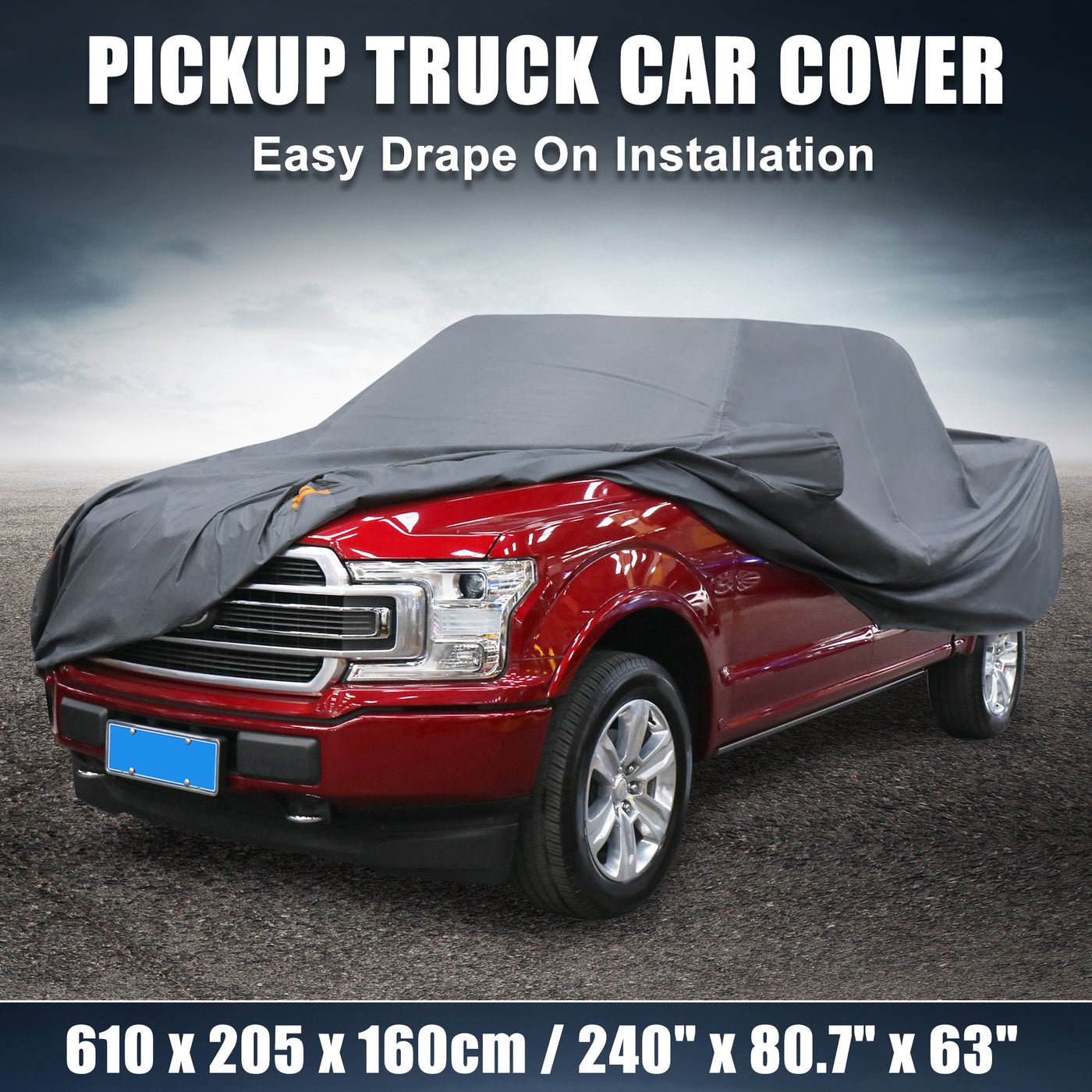 X AUTOHAUX Pickup Truck Car Cover for Ford F350 Extended Cab Short Bed Pickup 4 Door 0107 Outdoor Waterproof Sun Rain Dust Wind Snow Protection PEVA