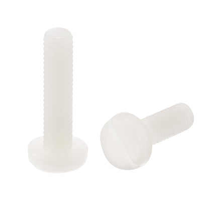 uxcell Uxcell M4 x 25mm Nylon Machine Screws, Pan Head Slotted Screw Fasteners, 40pcs