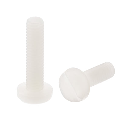 uxcell Uxcell M4 x 12mm Nylon Machine Screws, Pan Head Slotted Screw Fasteners, 20pcs