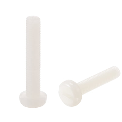 uxcell Uxcell M5 x 30mm Nylon Machine Screws, Pan Head Slotted Screw Fasteners, 20pcs