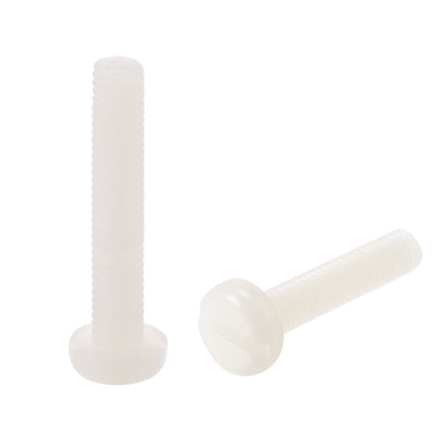 uxcell Uxcell M5 x 30mm Nylon Machine Screws, Pan Head Slotted Screw Fasteners, 40pcs