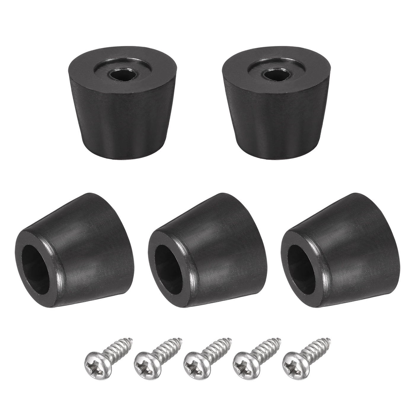 uxcell Uxcell 19mm W x 7mm H Rubber Bumper Feet, Stainless Steel Screws and Washer 24pcs