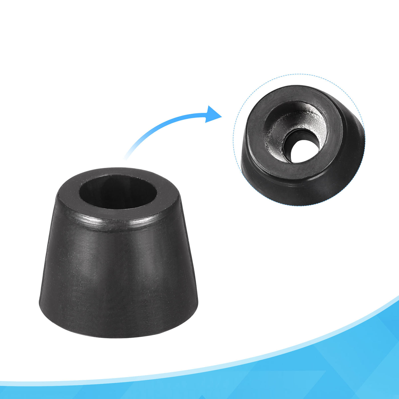 uxcell Uxcell 20mm W x 11mm H Rubber Bumper Feet, Stainless Steel Screws and Washer 8pcs