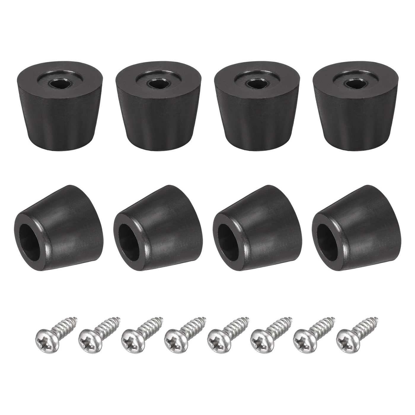 uxcell Uxcell 20mm W x 11mm H Rubber Bumper Feet, Stainless Steel Screws and Washer 8pcs