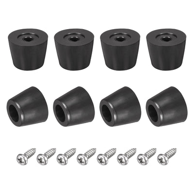 uxcell Uxcell 20mm W x 11mm H Rubber Bumper Feet, Stainless Steel Screws and Washer 8pcs