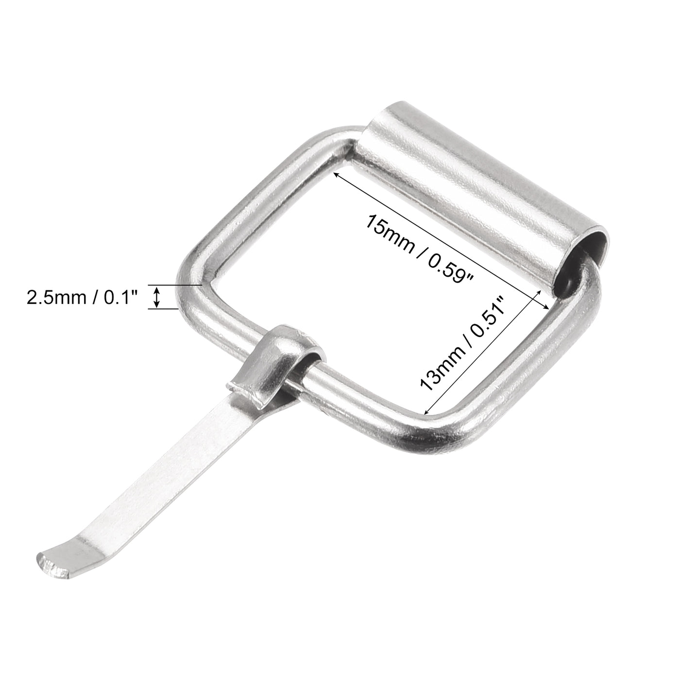 uxcell Uxcell 15mm(0.59") Metal Roller Buckles for Belts Bags Straps DIY Silver Tone 20pcs