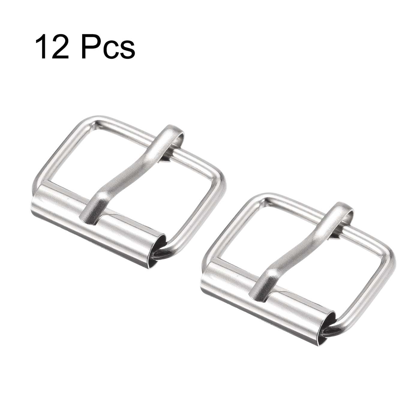 uxcell Uxcell 25mm(0.98") Metal Roller Buckles for Belts Bags Straps DIY Silver Tone 12pcs