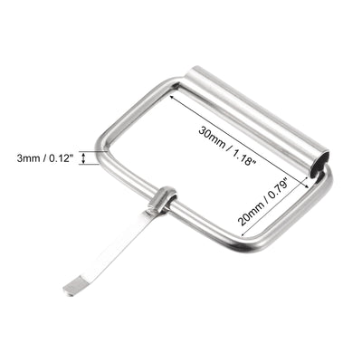 Harfington Uxcell 30mm(1.18") Metal Roller Buckles for Belts Bags Straps DIY Silver Tone 30pcs