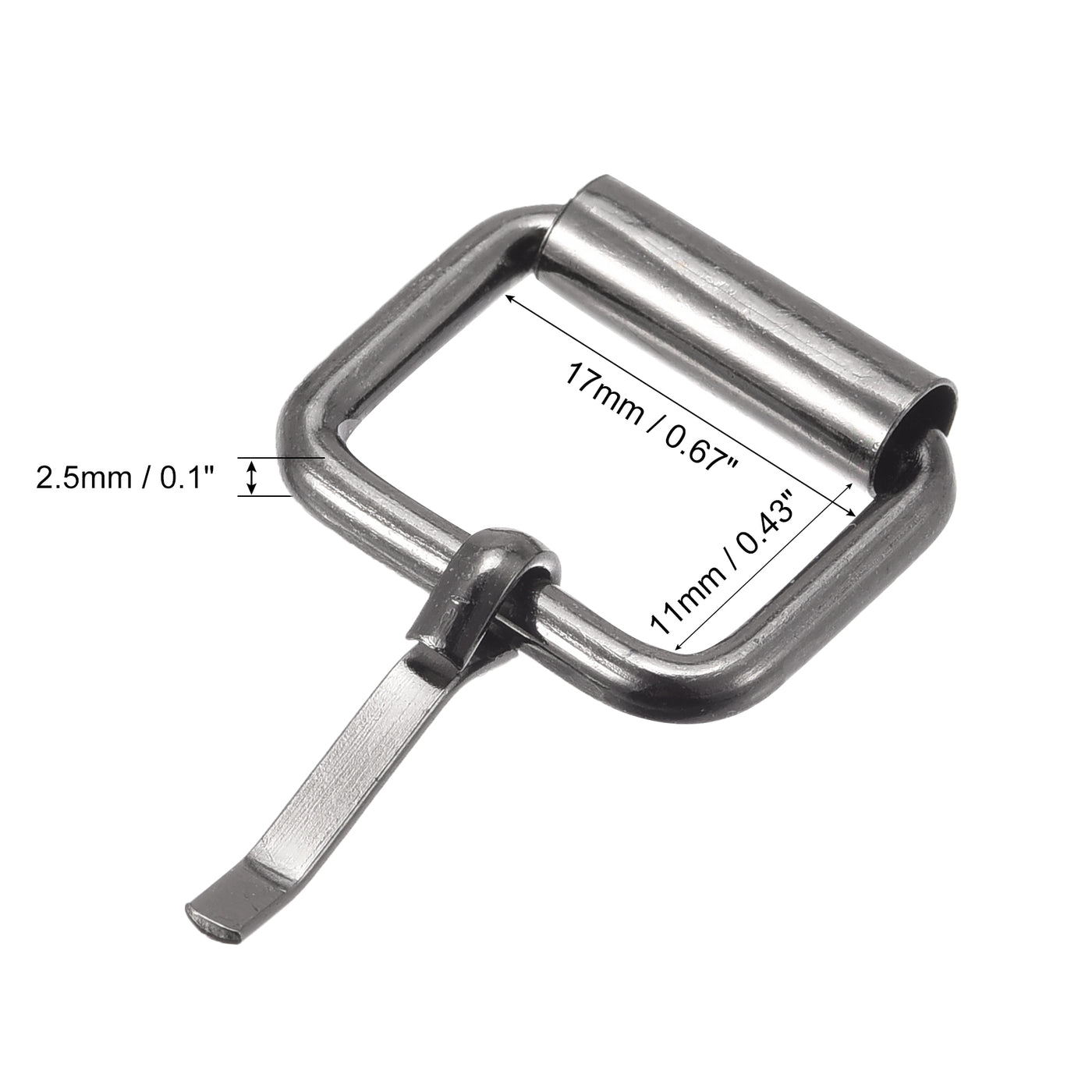 uxcell Uxcell 17mm(0.67") Metal Roller Buckles for Belts Bags Straps DIY Dark Gray 30pcs