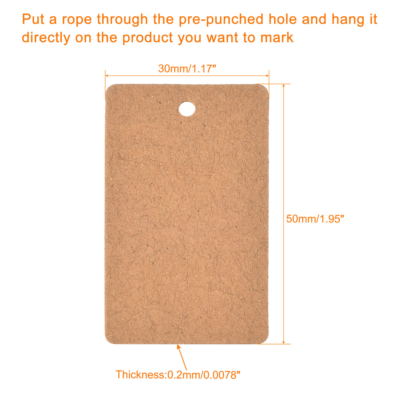 Harfington Rectangle Paper Tags with Twine Rope Length Feet