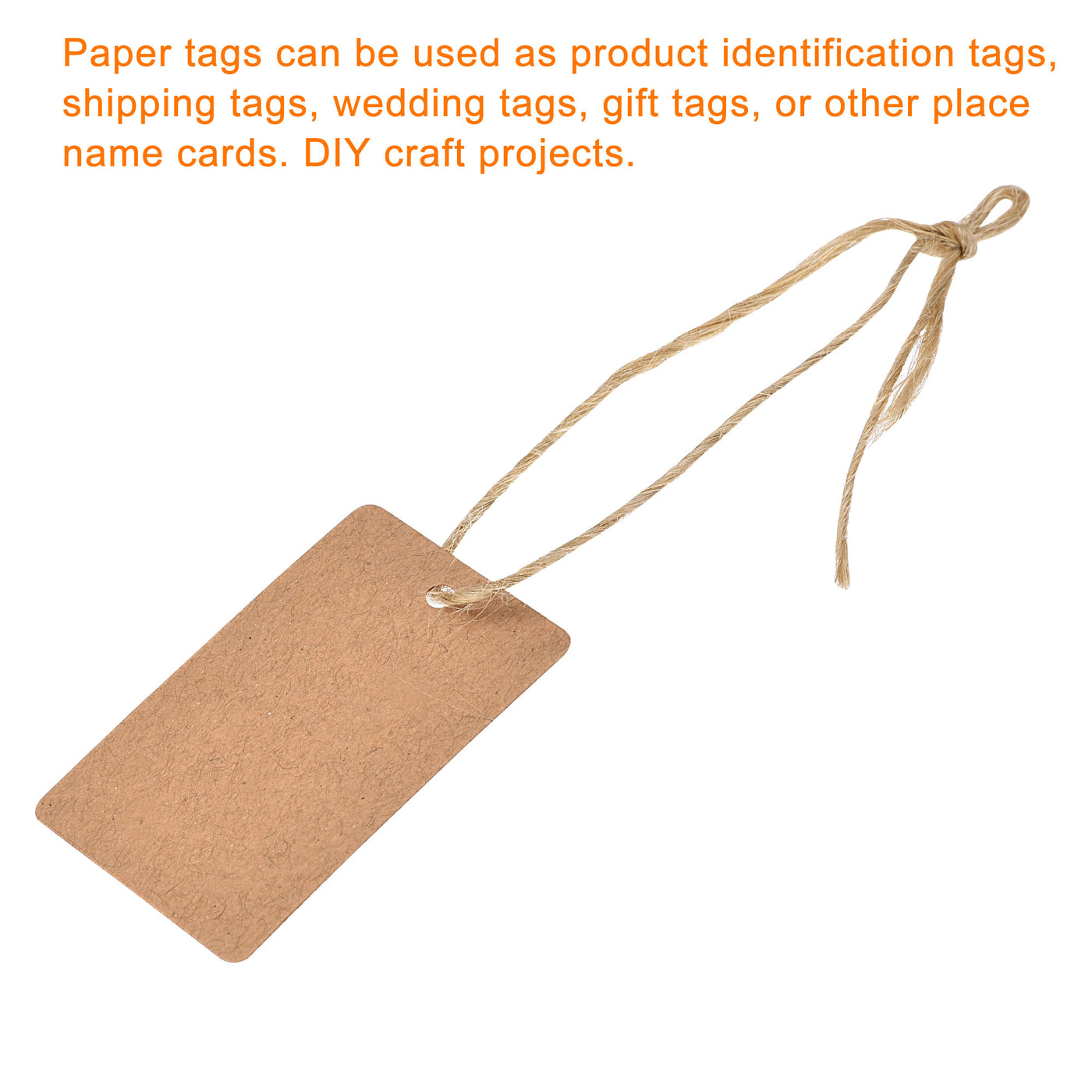 Harfington Rectangle Paper Tags with Twine Rope Length Feet