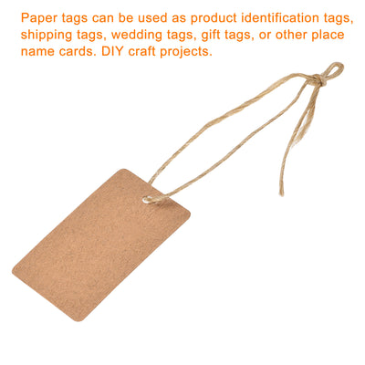 Harfington Rectangle Paper Tags with Twine Rope Length Feet