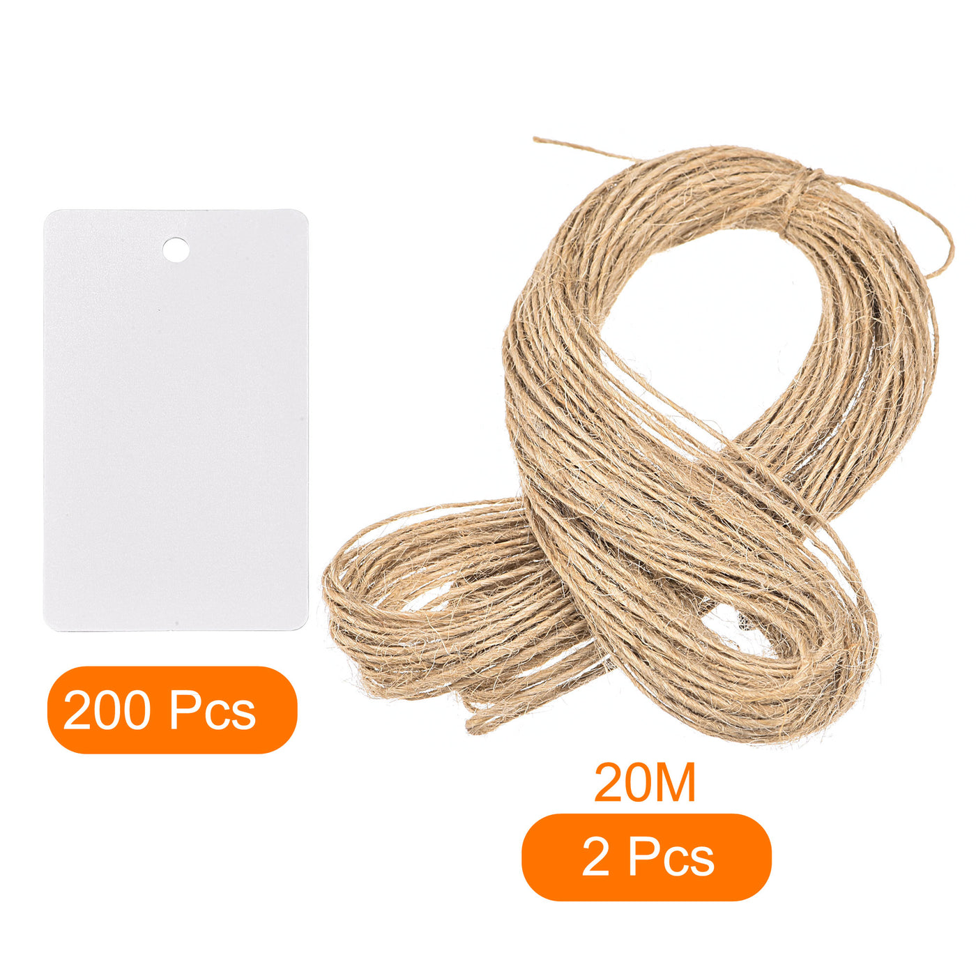 Harfington Rectangle Paper Tags with Twine Rope Length Feet