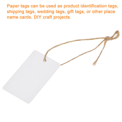 Harfington Rectangle Paper Tags with Twine Rope Length Feet