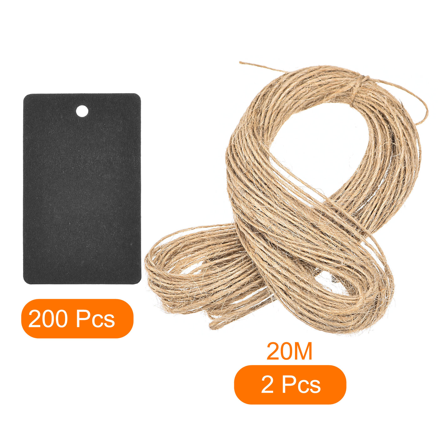 Harfington Rectangle Paper Tags with Twine Rope Length Feet