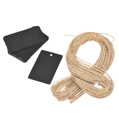 Harfington Rectangle Paper Tags with Twine Rope Length Feet