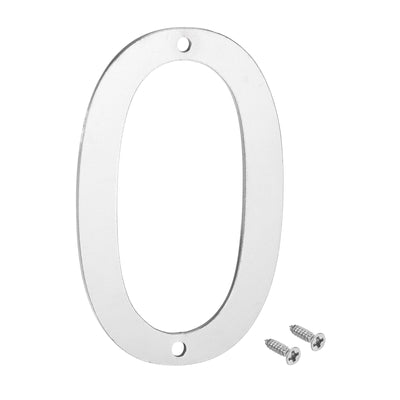 Harfington 4 Inch 304 Stainless Steel House Number Polishing for Door Mailbox(Number 0)
