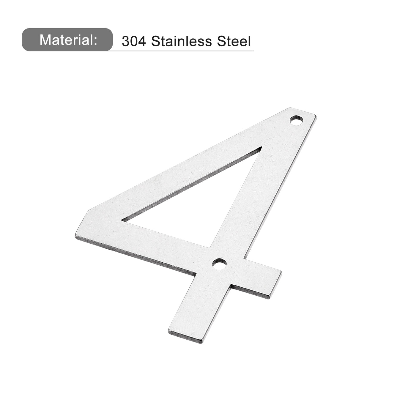 Harfington 4 Inch 304 Stainless Steel House Number Polishing for Door Mailbox(Number 4)