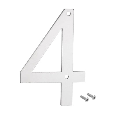 Harfington 4 Inch 304 Stainless Steel House Number Polishing for Door Mailbox(Number 4)