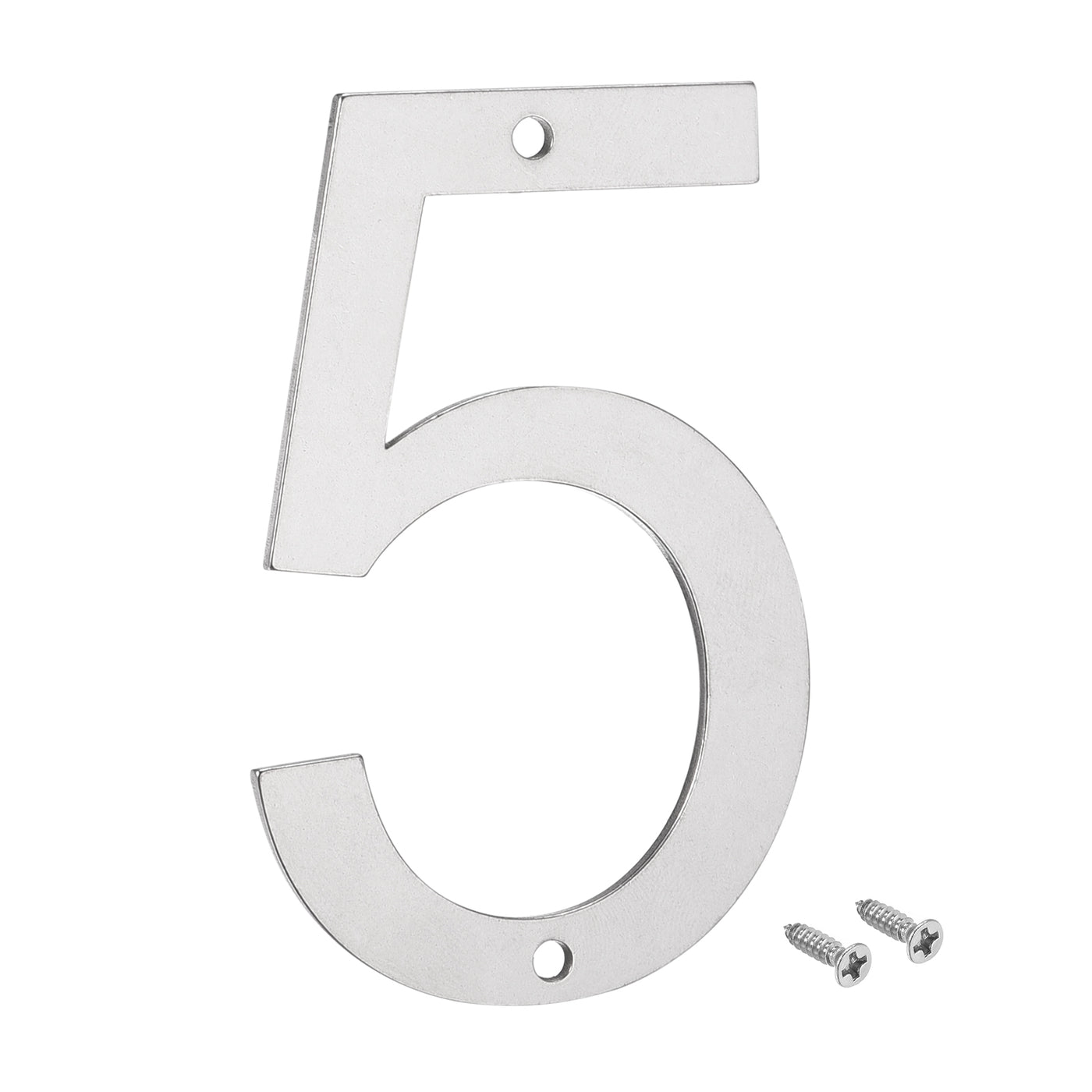 Harfington 4 Inch 304 Stainless Steel House Number Polishing for Door Mailbox(Number 5)