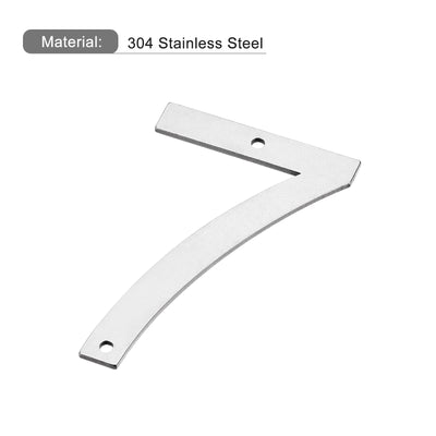 Harfington 4 Inch 304 Stainless Steel House Number Polishing for Door Mailbox(Number 7)