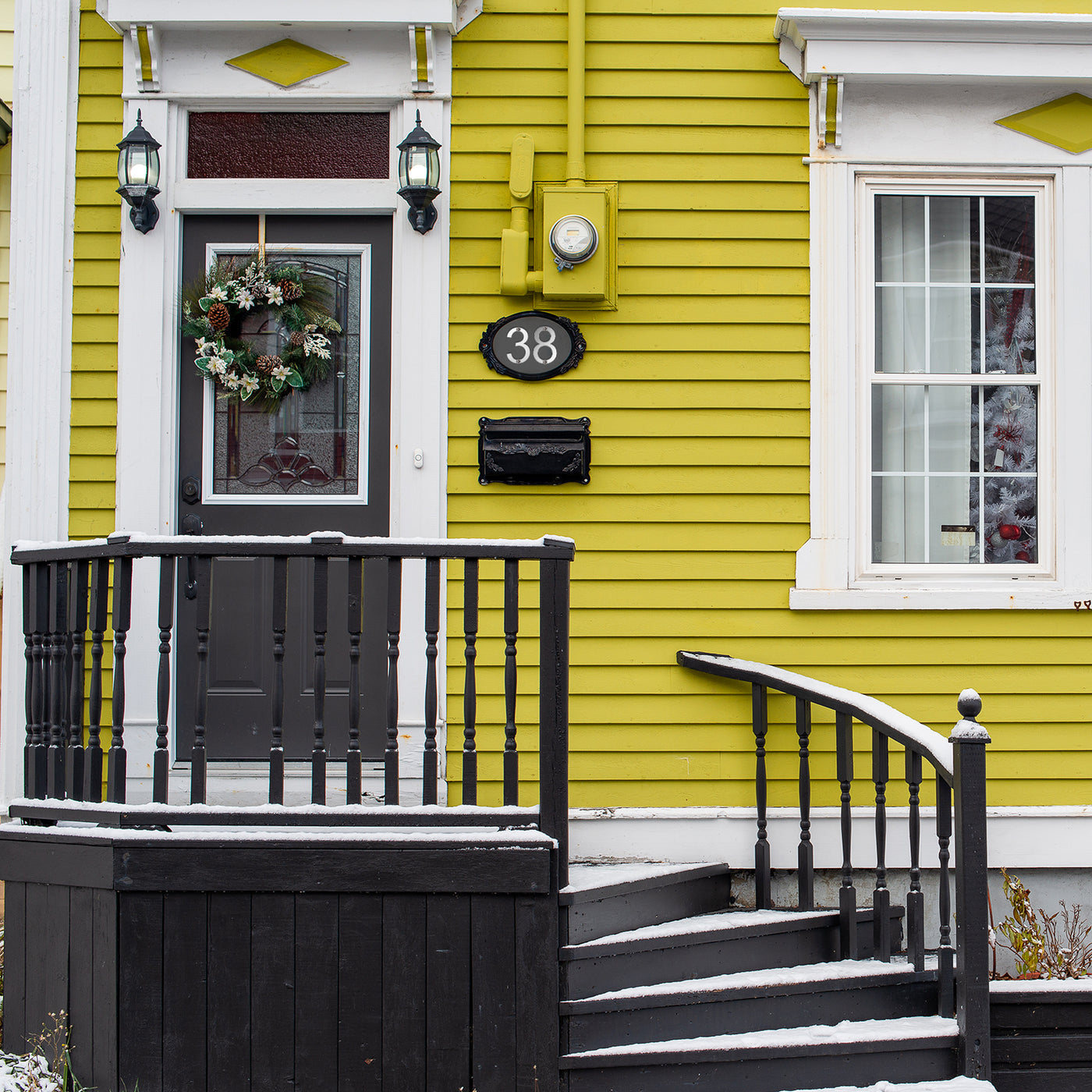 Harfington 5 Inch 304 Stainless Steel House Number Polishing for Door Mailbox(Number 4)