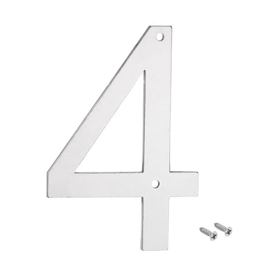 Harfington 5 Inch 304 Stainless Steel House Number Polishing for Door Mailbox(Number 4)
