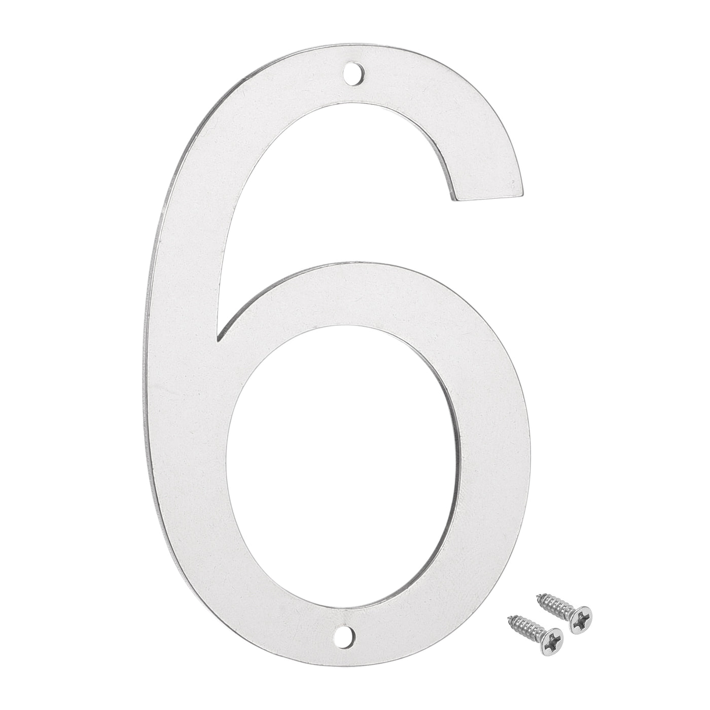Harfington 5 Inch 304 Stainless Steel House Number Polishing for Door Mailbox(Number 6)