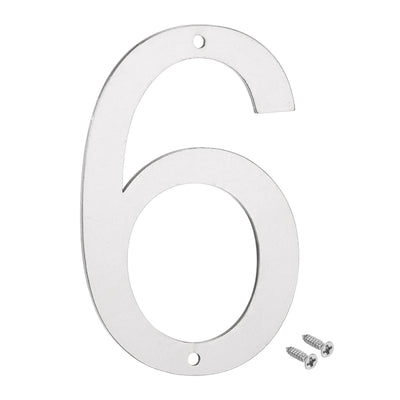 Harfington 5 Inch 304 Stainless Steel House Number Polishing for Door Mailbox(Number 6)