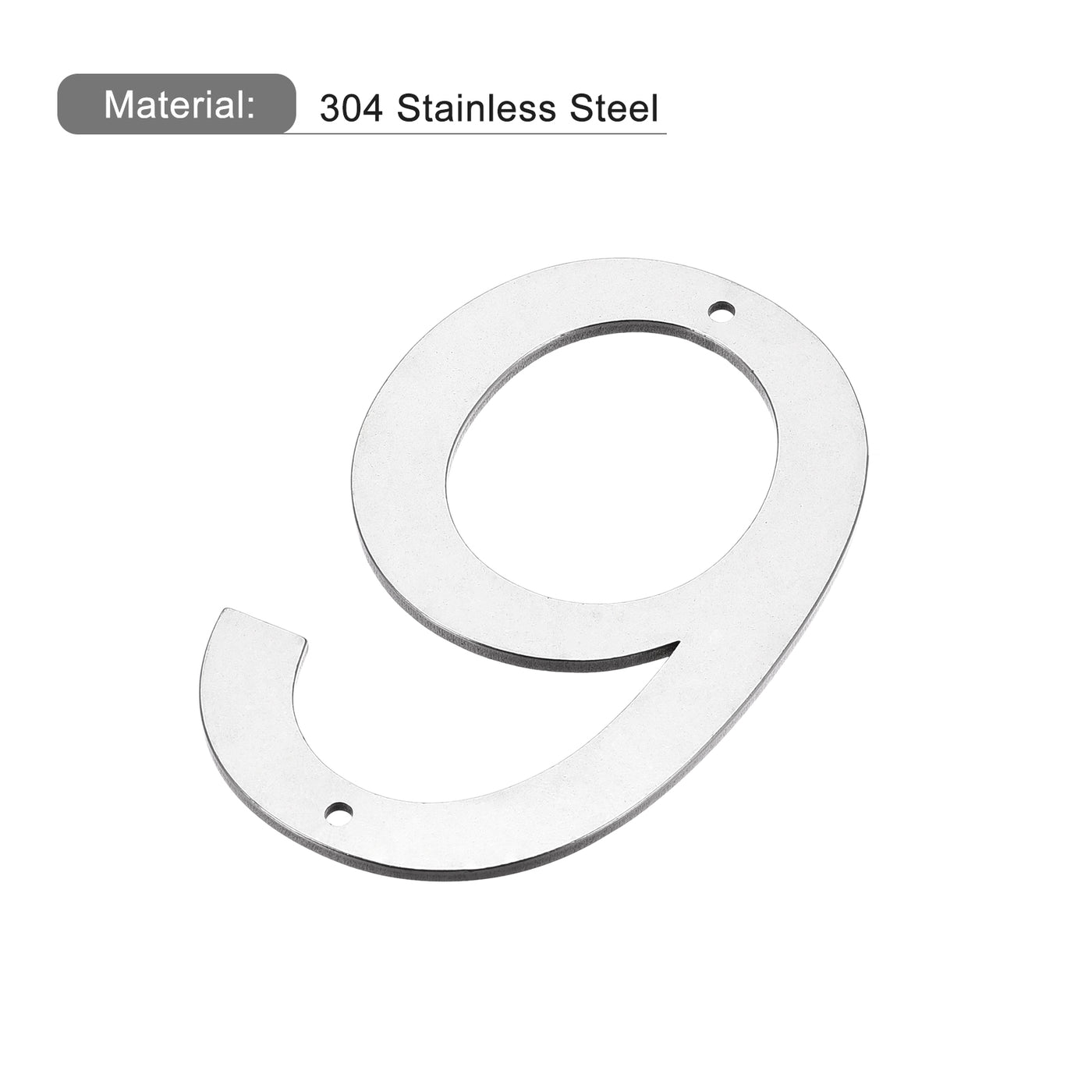 Harfington 5 Inch 304 Stainless Steel House Number Polishing for Door Mailbox(Number 9)