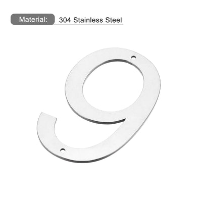Harfington 5 Inch 304 Stainless Steel House Number Polishing for Door Mailbox(Number 9)