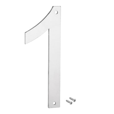 Harfington 6 Inch 304 Stainless Steel House Number Polishing for Door Mailbox(Number 1)