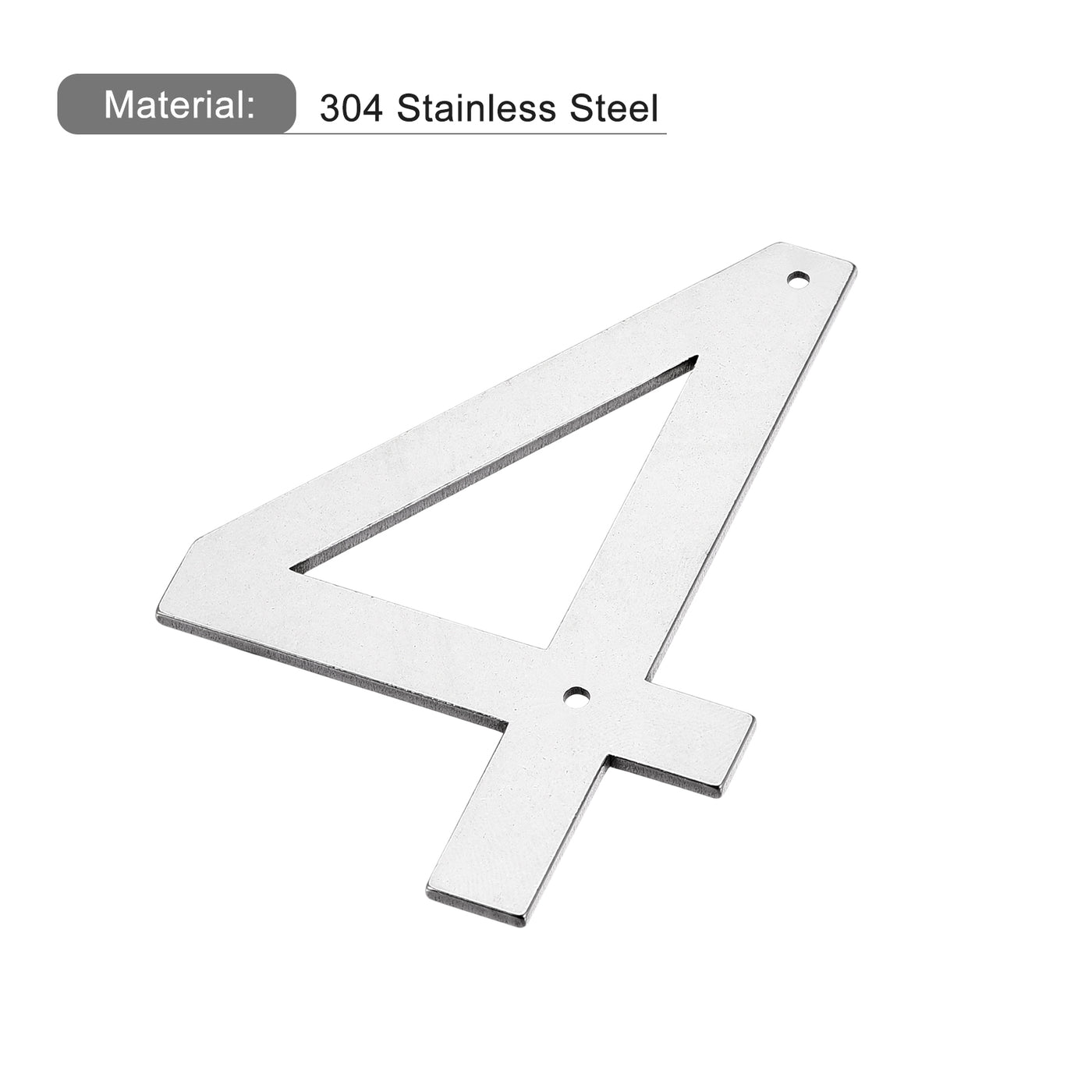 Harfington 6 Inch 304 Stainless Steel House Number Polishing for Door Mailbox(Number 4)