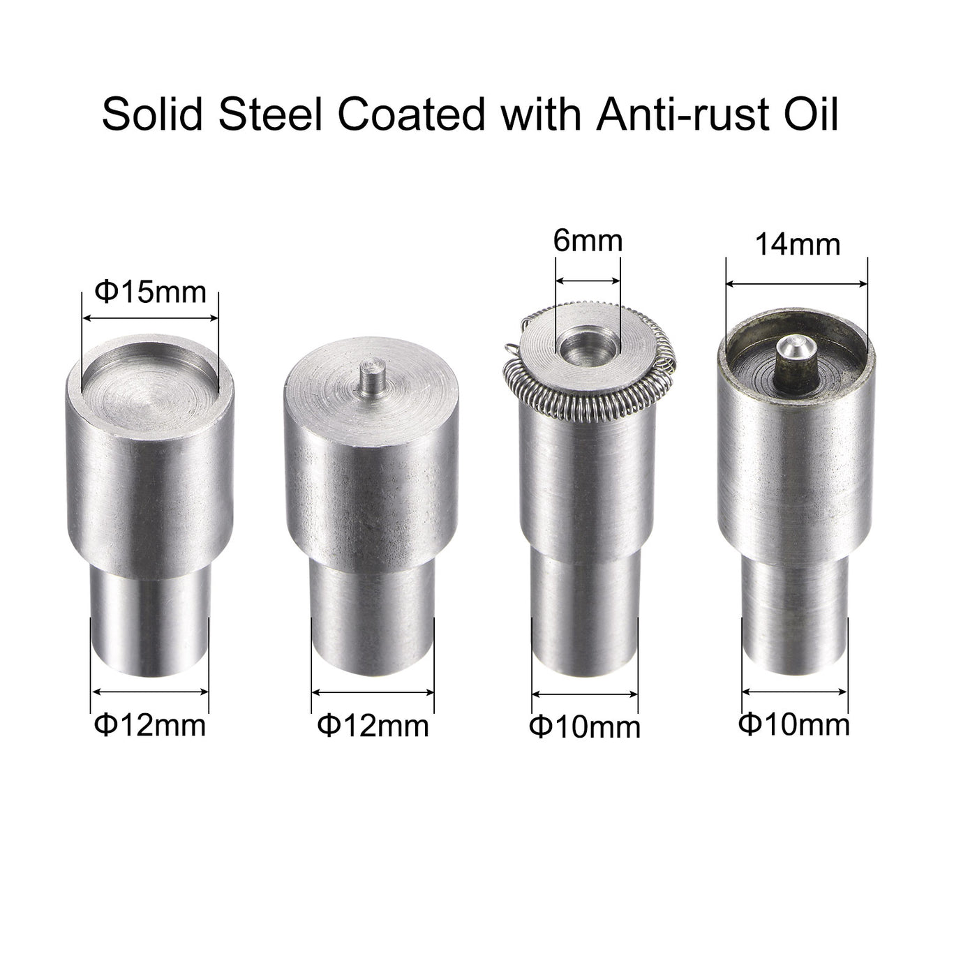 Harfington 15mm Snap Fasteners Button Die for Electric Press Machine Setter Carbon Steel Fasteners Tool