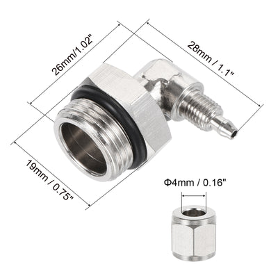 Harfington Elbow Tube Fitting Tube OD Nickel-plated Copper Adapter Fitting