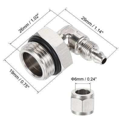 Harfington Elbow Tube Fitting Tube OD Nickel-plated Copper Adapter Fitting