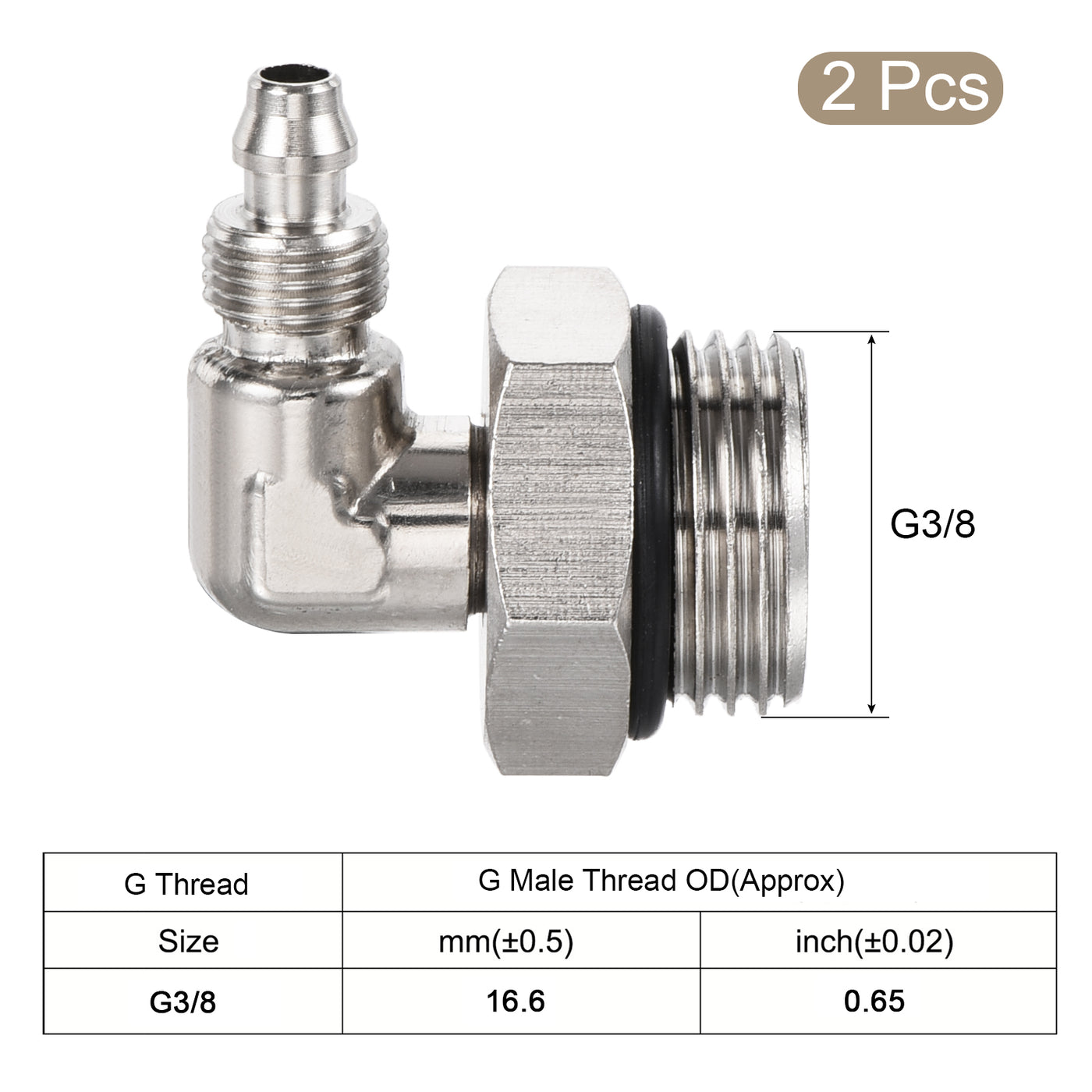 Harfington Elbow Tube Fitting Tube OD Nickel-plated Copper Adapter Fitting