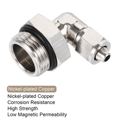 Harfington Elbow Tube Fitting Tube OD Nickel-plated Copper Adapter Fitting