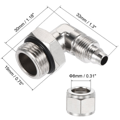 Harfington Elbow Tube Fitting Tube OD Nickel-plated Copper Adapter Fitting