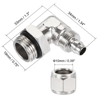 Harfington Elbow Tube Fitting Tube OD Nickel-plated Copper Adapter Fittings