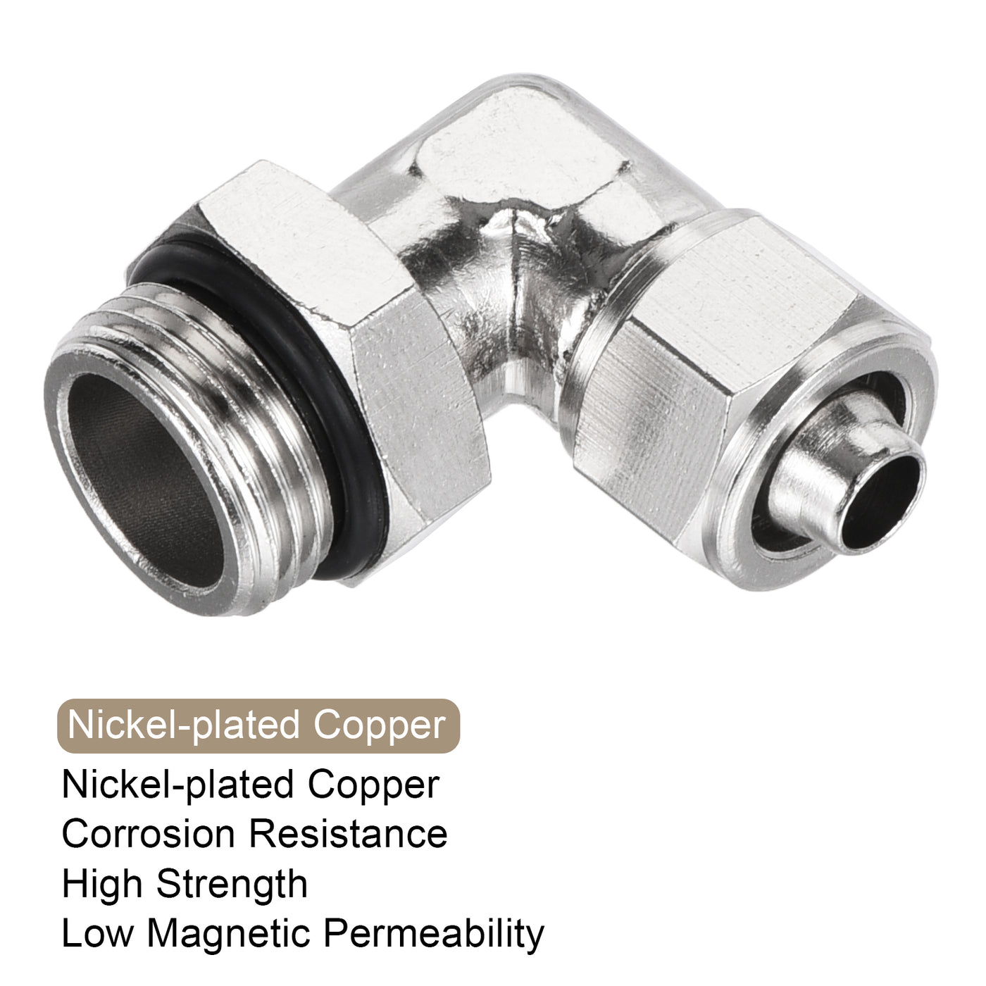 Harfington Elbow Tube Fitting Tube OD Nickel-plated Copper Adapter Fittings