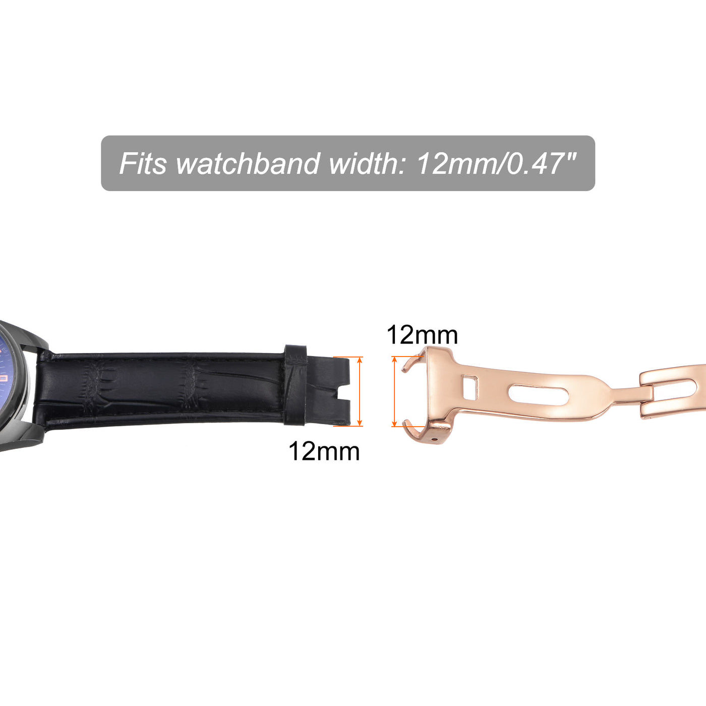 Harfington Fold Watch Clasp Push Button for Watch Strap with Pin