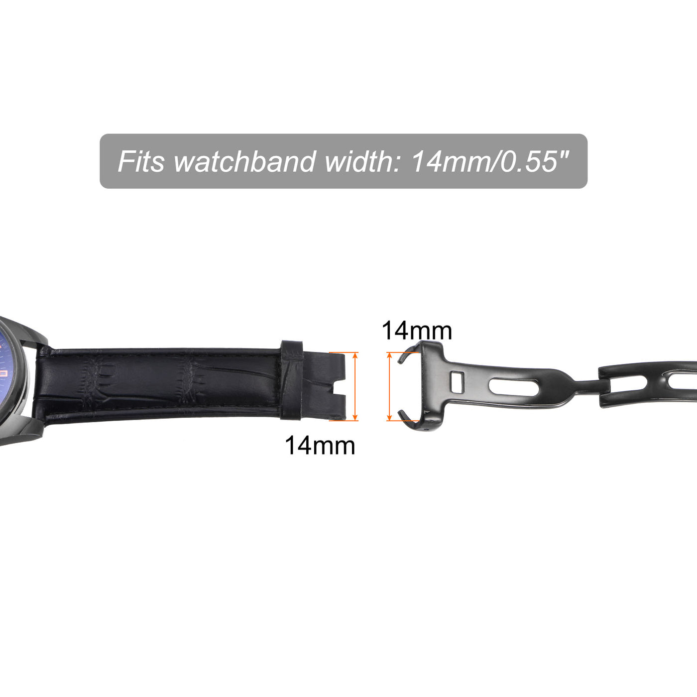 Harfington Fold Watch Clasp Push Button for Watch Strap with Pin